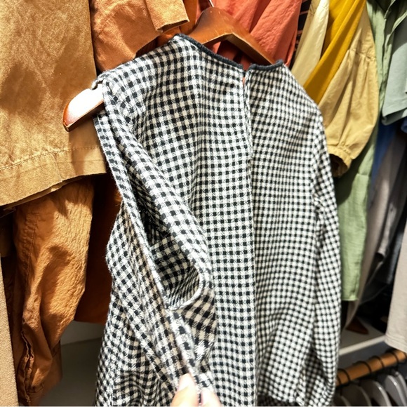 Zara Crop Tie Gingham Checkered Top Small - Picture 6 of 7